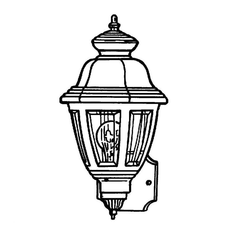 Progress Lighting Cantata 1-Light Outdoor Porcelain Wall Lantern, Black Finish, Clear Acrylic Panels