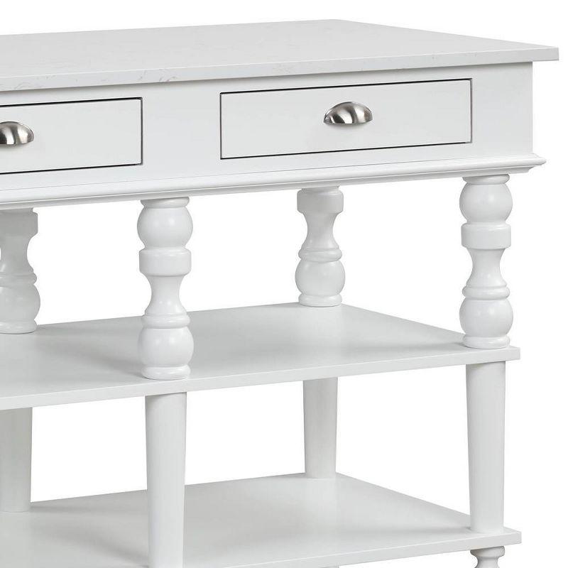 Acme Furniture Rorratt Kitchen Island Marble Top/White Finish