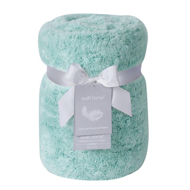 Swift Home Ultra Plush Solid and Frost Tip Throw Blanket