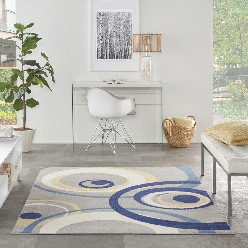 Nourison Grafix GRF21 Indoor only Area Rug - Grey 6' x 9'