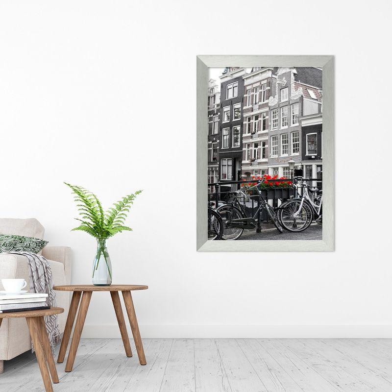 Amanti Art Brushed Sterling Silver Wood Picture Frame Opening Size 24x36 in.