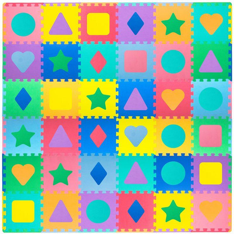 Colorful Shapes and Colors Foam Puzzle Play Mat, 36 Sq Ft