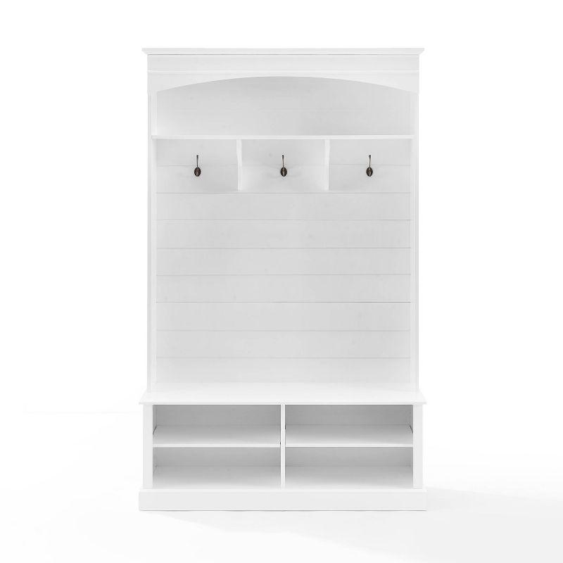 Bartlett Hall Tree White - Crosley: Bench Seat, Shoe Storage, 3 Double-Prong Hooks