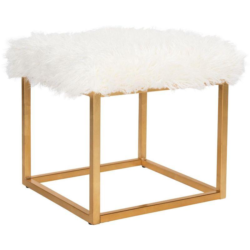 Rowan Square Ottoman - FOX6288 - White - Safavieh Couture
