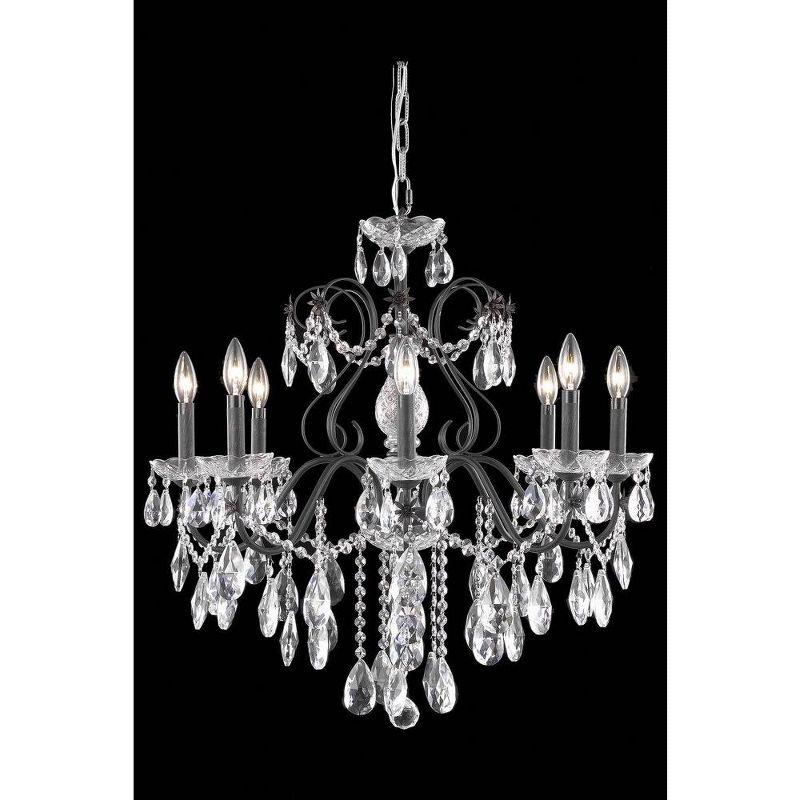 St. Francis Dark Bronze and Clear Crystal 6-Light Chandelier