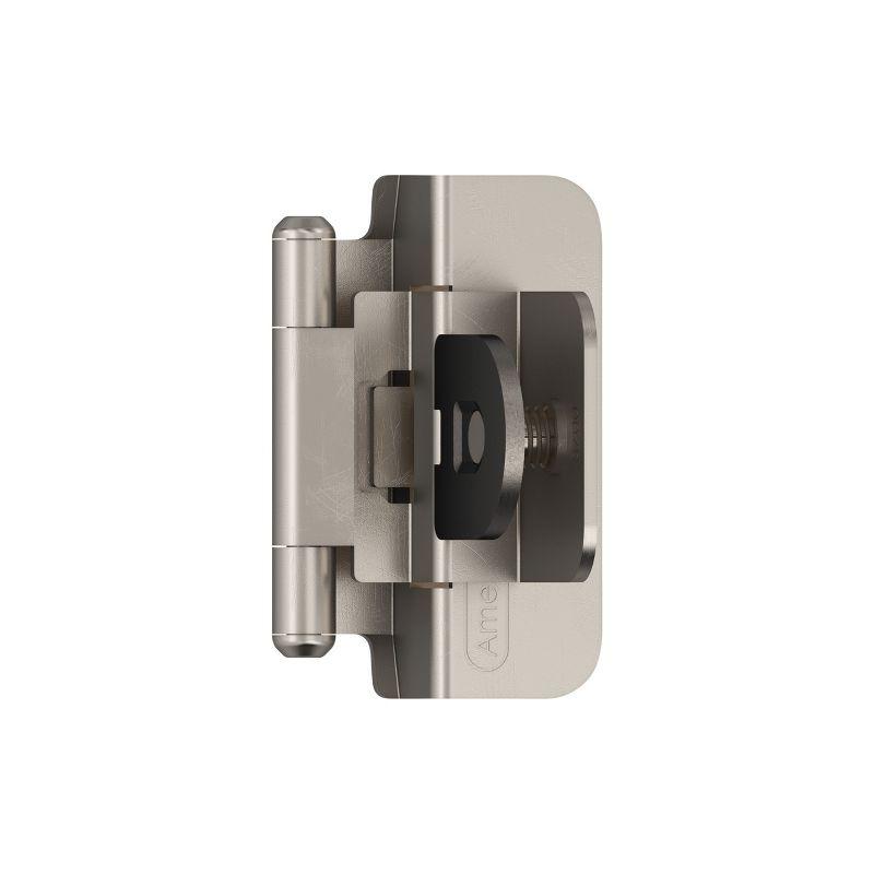 Amerock 3/8in (10mm) Inset Double Demountable Satin Nickel Cabinet Hinge - 1 Pair