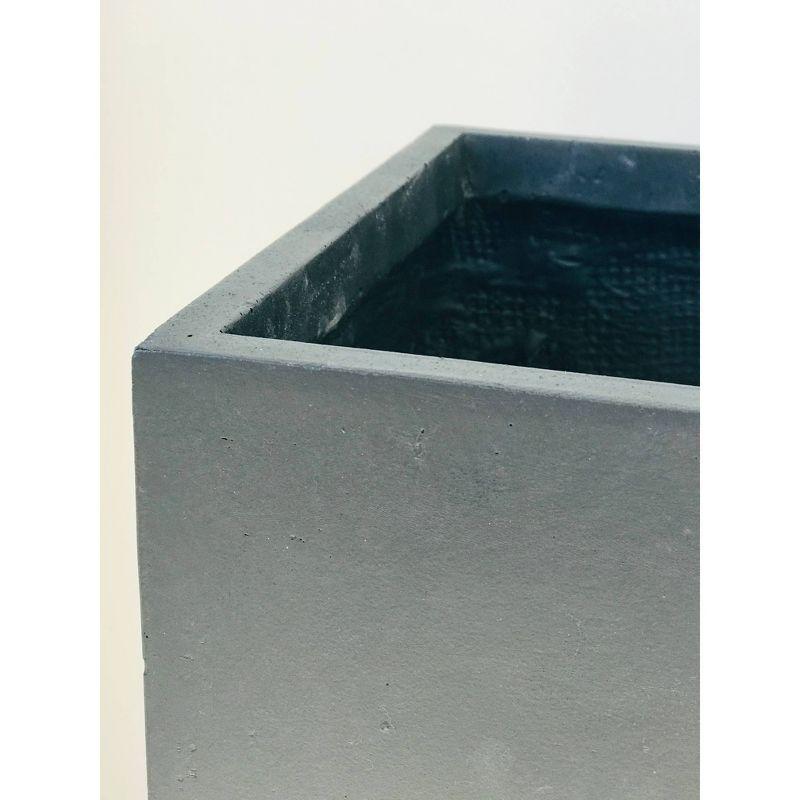 Rosemead Home & Garden, Inc. 12" Wide Kante Elegant Rectangular Concrete/Fiberglass Indoor Outdoor Planter Box Charcoal Gray