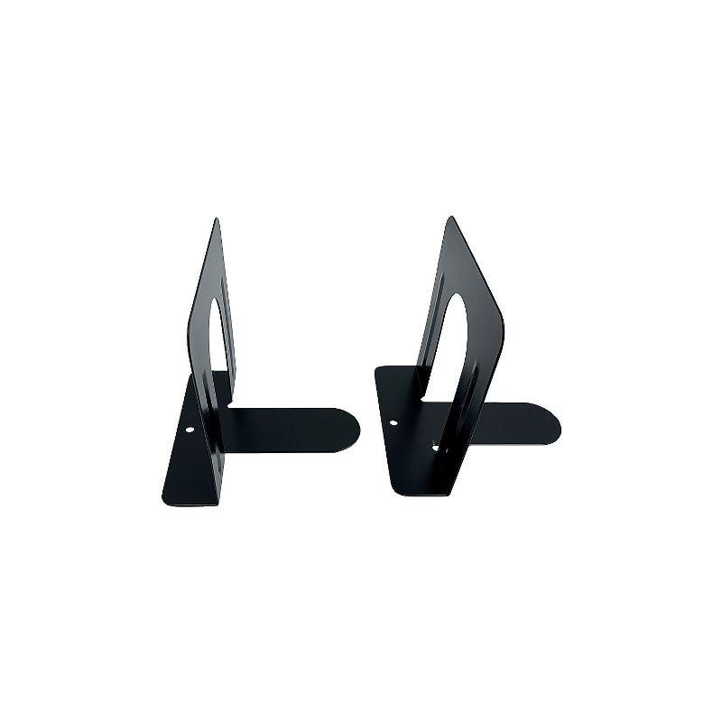 Huron 4.75" Black Steel Scratch-Resistant Bookends Pair