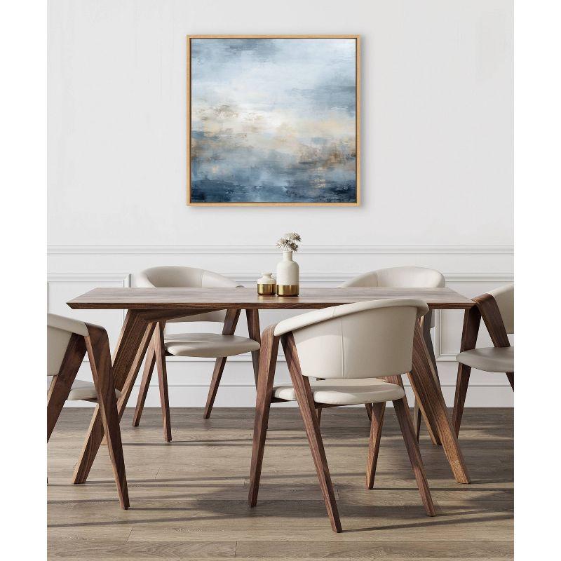 Kate & Laurel All Things Decor 30"x30" Tonal Abstract Blue Framed Canvas by The Creative Bunch Studio Natural