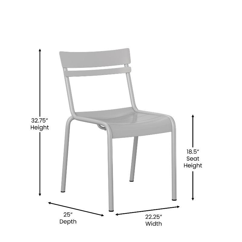 Flash Furniture Nash Commercial Grade Steel Stack Chair, Indoor-Outdoor Armless Chair with 2 Slat Back