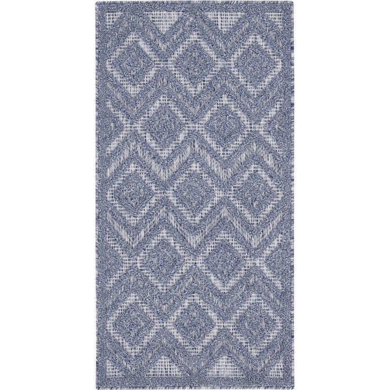 Nourison Versatile 2' x 4' Denim Blue Indoor Outdoor Rug