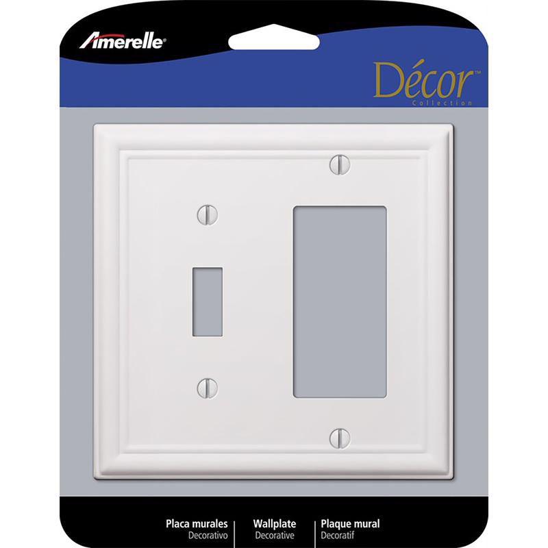 Amerelle White 2-Gang Steel Rocker/Toggle Wall Plate