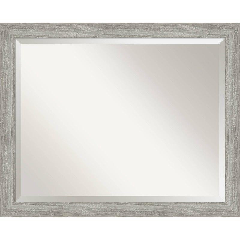 Dove Graywash Rectangular Wood Bathroom Vanity Mirror