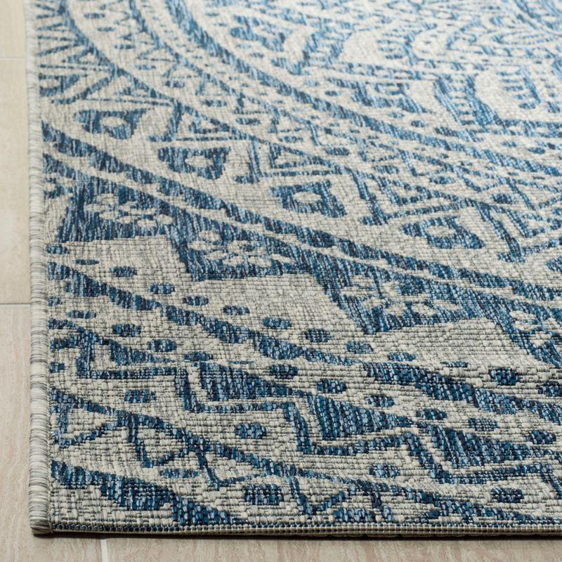 Courtyard CY8734 Power Loomed Indoor and Outdoor Area Rug - Light Grey/Blue - 8'x11' - Safavieh