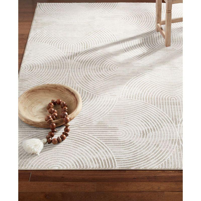 TOWN & COUNTRY Luxe Maya Soft Arches Neutral Indoor Area Rug with High-Low Texture, Ivory/Greige