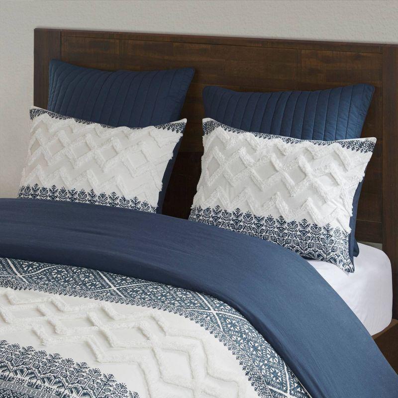 INK+IVY Mila 3 Piece Cotton Comforter Set with Chenille Tufting
