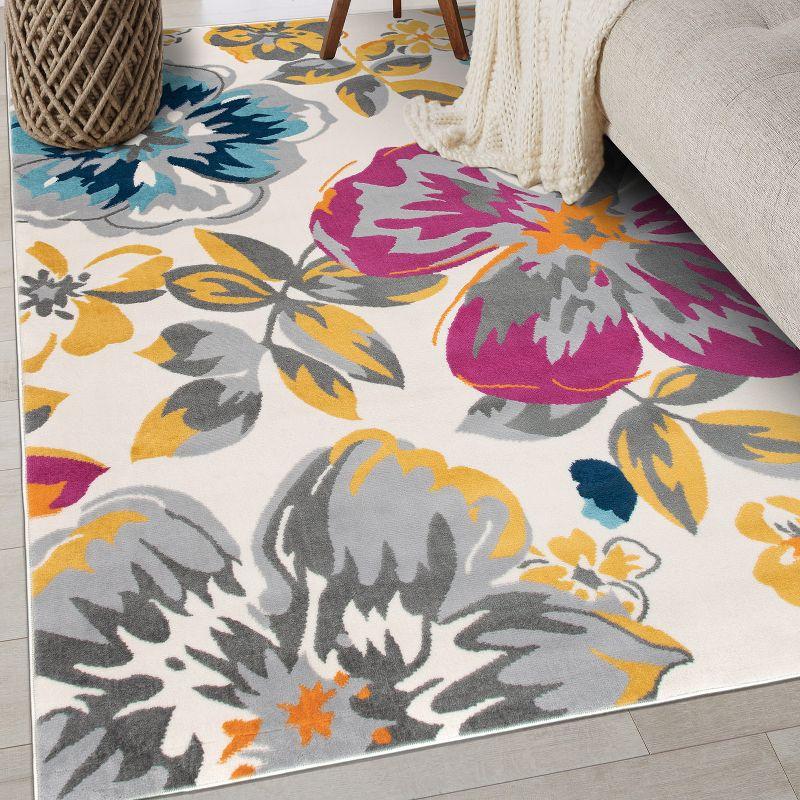World Rug Gallery Modern Floral Design Multi 3'1" x 5' Area Rug