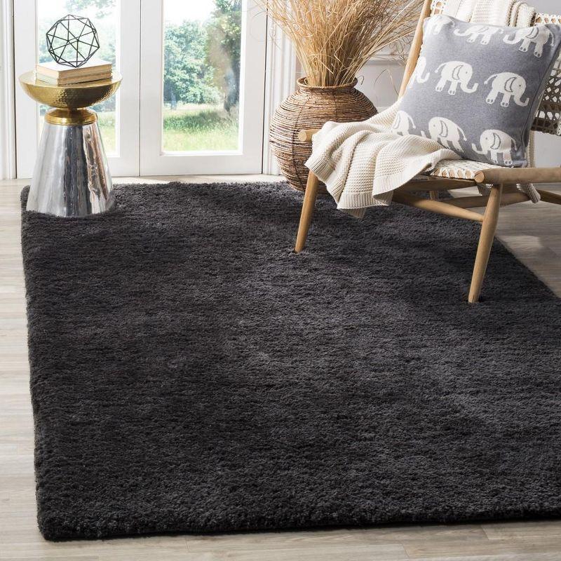 Charcoal Handwoven Faux Fur Shag Area Rug 4' x 6'