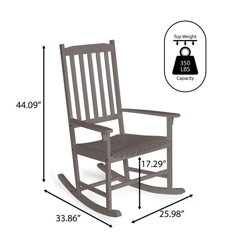 Seagrove Farmhouse Classic Slat-Back 350-LBS Support Acacia Wood Outdoor Rocking Chair- JONATHAN Y