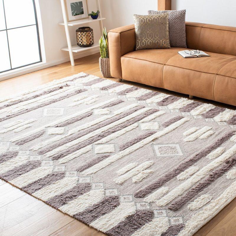 Ivory Elegance Hand-Knotted Wool 9' x 12' Rectangular Rug