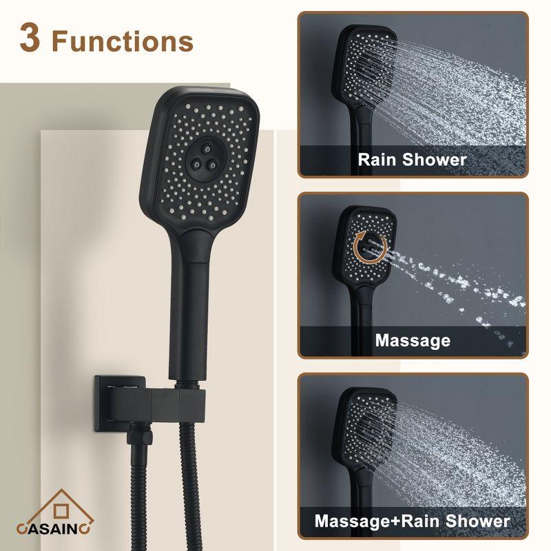 Rainfall Symphony 12inch 3-Function Dual Shower Head Thermostatic Shower System with 3 Sprays Handheld