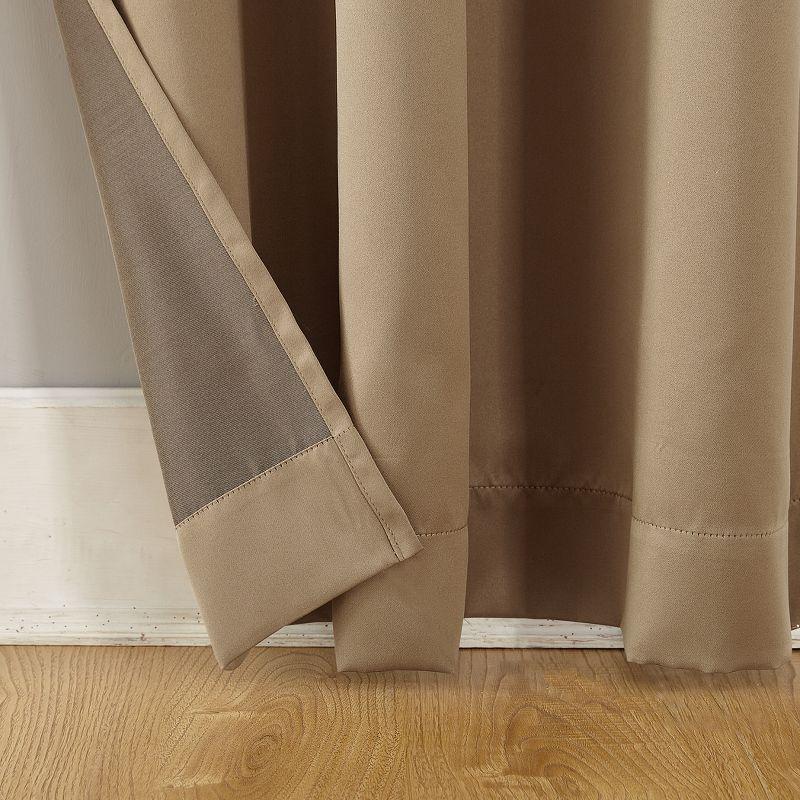 54"x63" Sun Zero Room Darkening Seymour Grommet Curtain Panel Taupe: Modern Energy Efficient Thermal Insulated