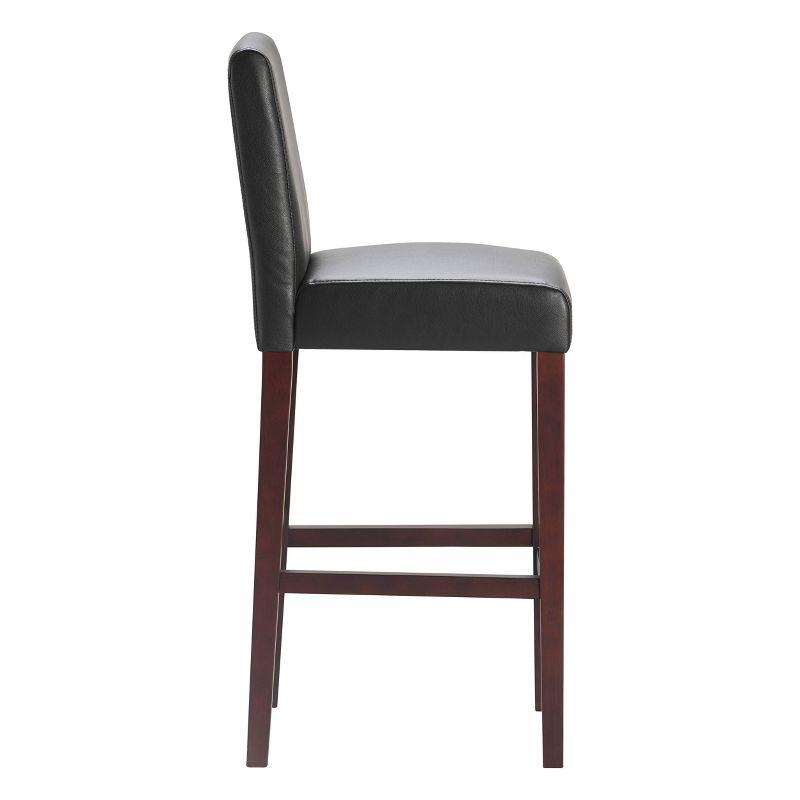 Set of 2 29.5" Liam Leather Barstool Chocolate Dark Brown - Serta: Solid Wood Frame, 250lbs Capacity