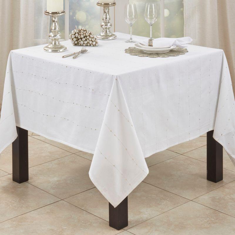 Saro Lifestyle Embroidered Design Cotton Tablecloth