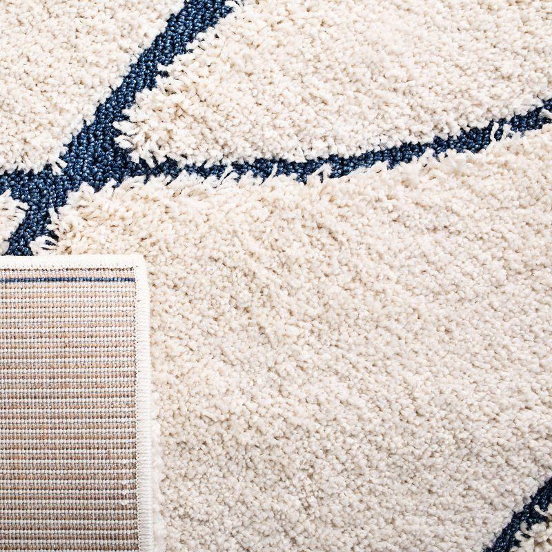 Florida Shag SG471 Power Loomed Indoor Area Rug - Cream/Blue - 5'3"x7'6" - Safavieh