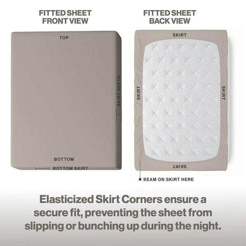 Superity Linen 100% Cotton Breathable King Fitted Sheet – Stone