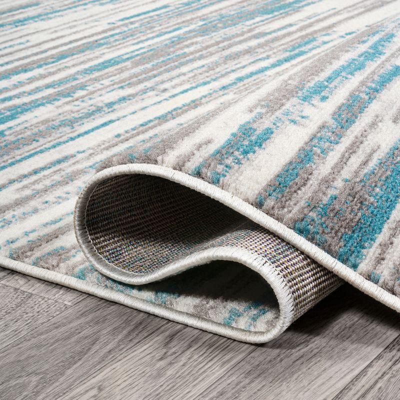 2' x 8' Speer Abstract Linear Stripe Runner Rug, Gray/Blue - JONATHAN Y