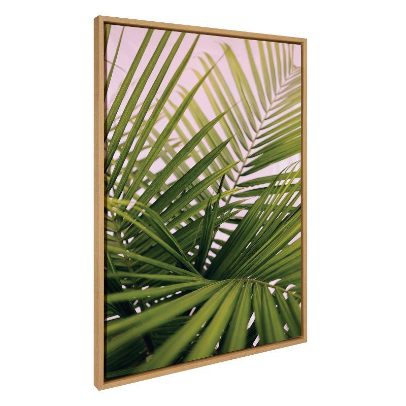 Natural Green Palm Frond Canvas Wall Art, 28x38