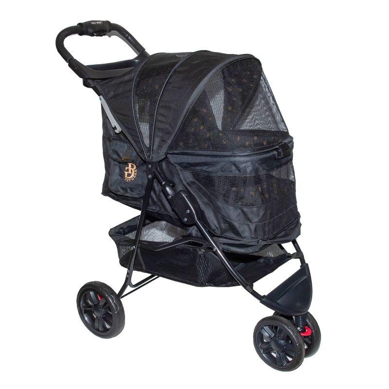 Black No-Zip Dog Stroller with Panoramic View