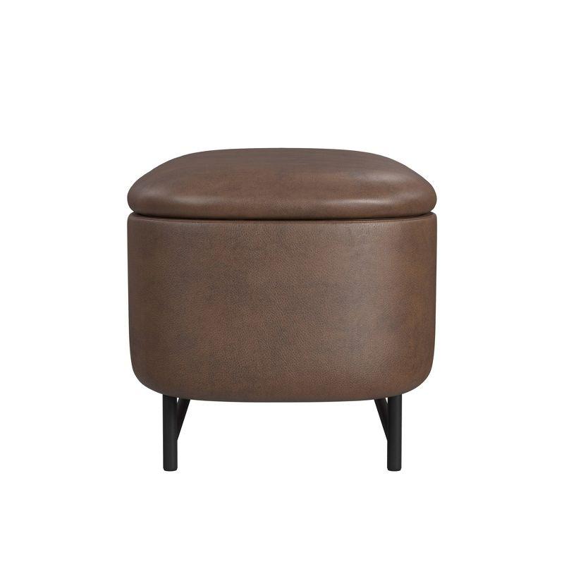 Homepop Ellipse Storage Bench With Metal Legs - Brown