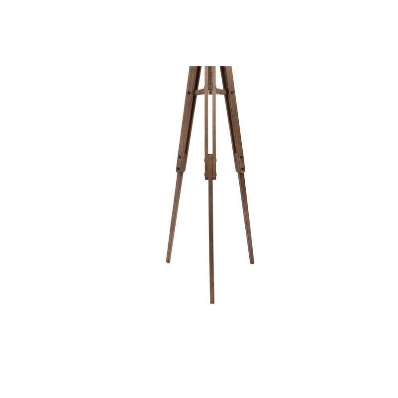 Mariner Tripod Style Wood Floor Lamp with Burlap Drum Shade Rust - Storied Home: Adjustable Height, 3-Way Switch