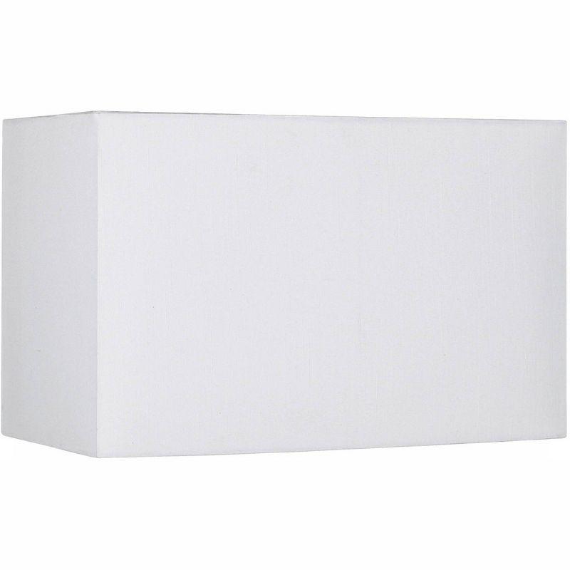 White Medium Rectangular Hardback Lamp Shade with Chrome Spider Fitting