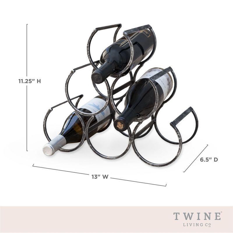 Twine Country Home Metal Wine Rack, Set of 1, 11.25" x 13" x 6.5"