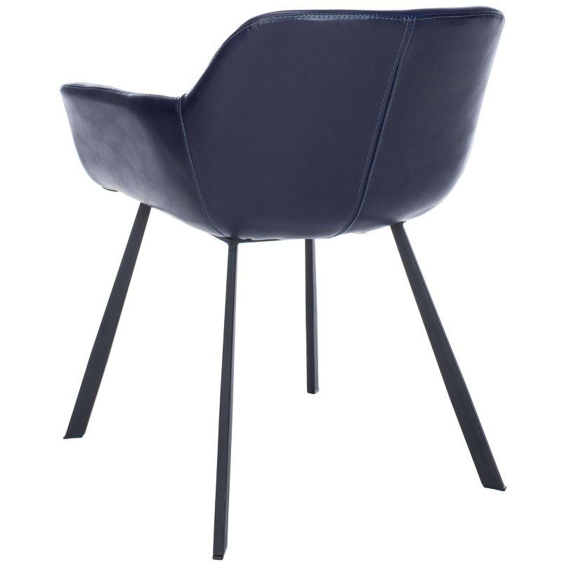 Arlo Mid-Century Dining Chair (Set of 2) - Midnight Blue/Black - Safavieh