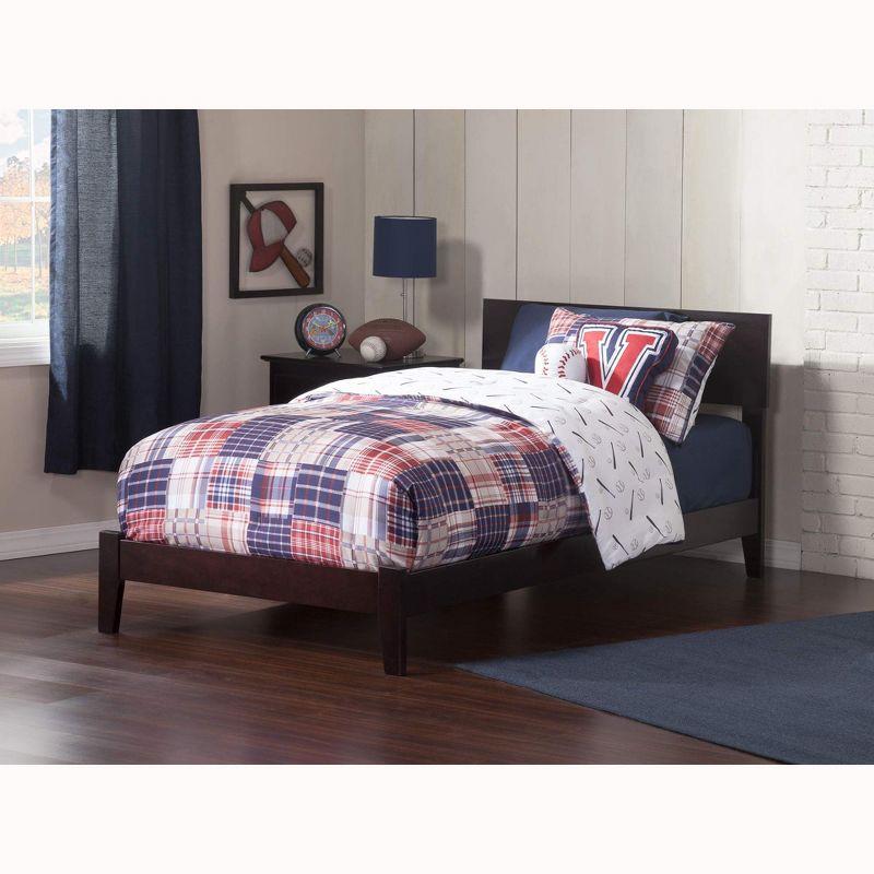 AFI Furnishings Orlando Twin Extra Long Traditional Bed with Open Footboard and Turbo Charger in Espresso