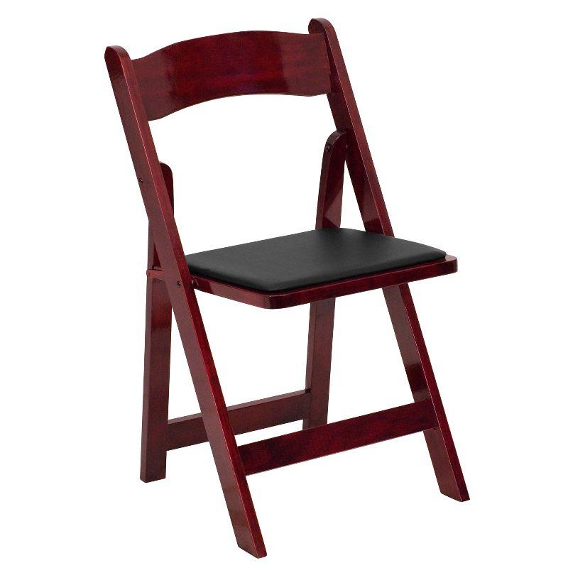 Flash Furniture 2 Pack HERCULES Series Wood Folding Chair with Vinyl Padded Seat