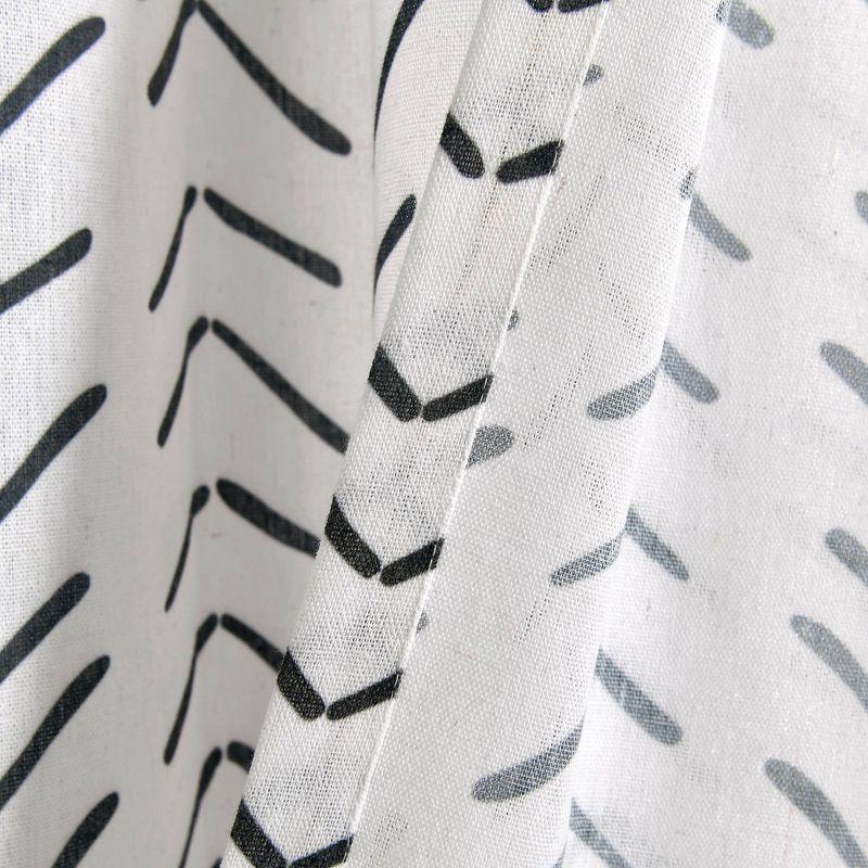 72"x72" Hygge Modern Arrow Linen Shower Curtain Black/White - Lush Décor: Polyester & Cotton Blend, Machine Washable