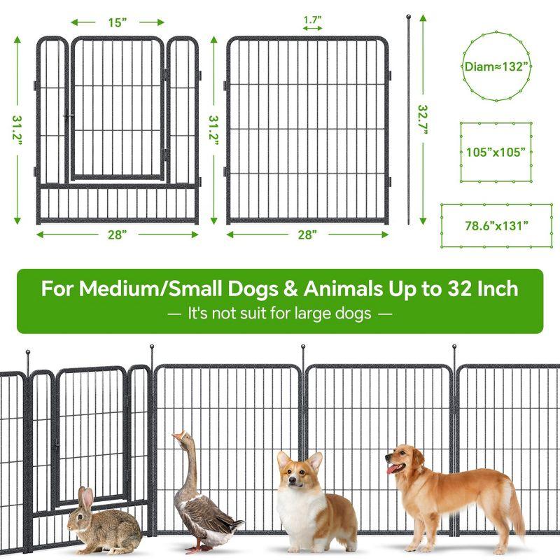 Mr Ironstone Dog Playpen with Anti-Rust Coating,  Dog Pen Indoor/Outdoor Pet Playpen for Foldable Dog Exercise Pens