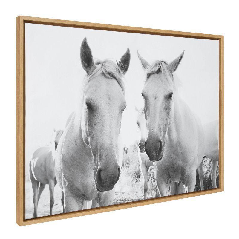 28" x 38" Sylvie Camargue Horse XVII BW Framed Canvas by Laura Evans - Kate & Laurel All Things Decor