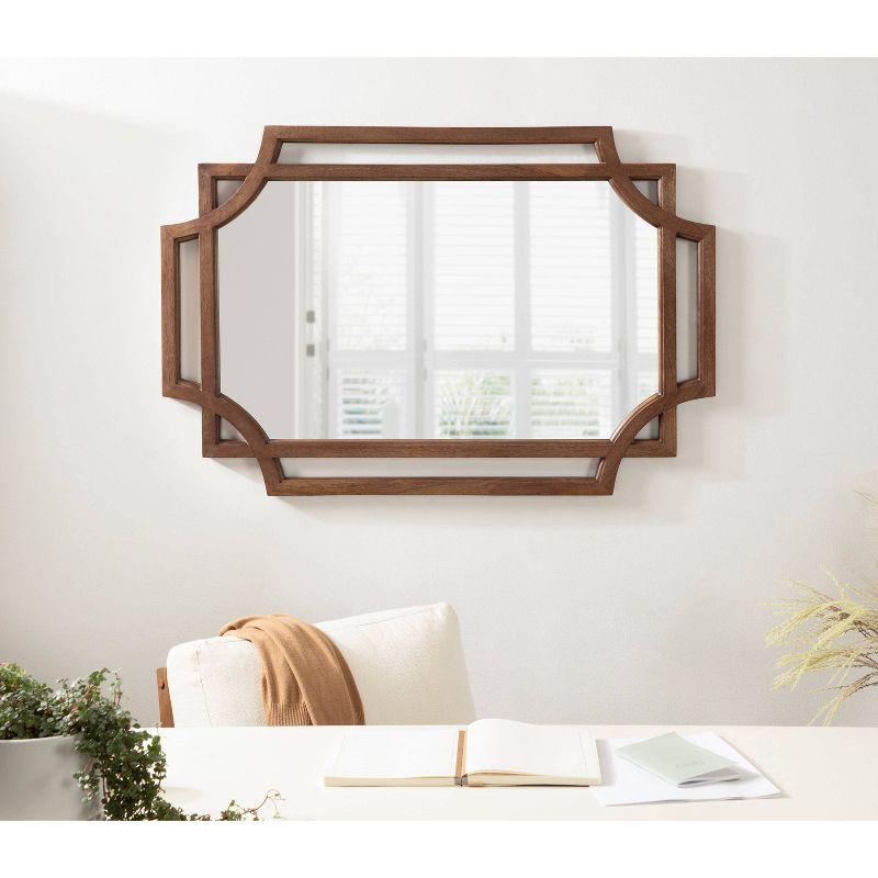 40" x 27" Minuette Wood Framed Wall Mirror Natural - Kate & Laurel All Things Decor: Modern Rectangular, No Assembly Required