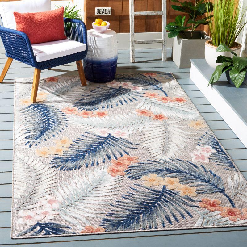 Cabana CBN451 Loomed Indoor/Outdoor Area Rug - Grey/Navy - 5'1"x7'6" - Safavieh