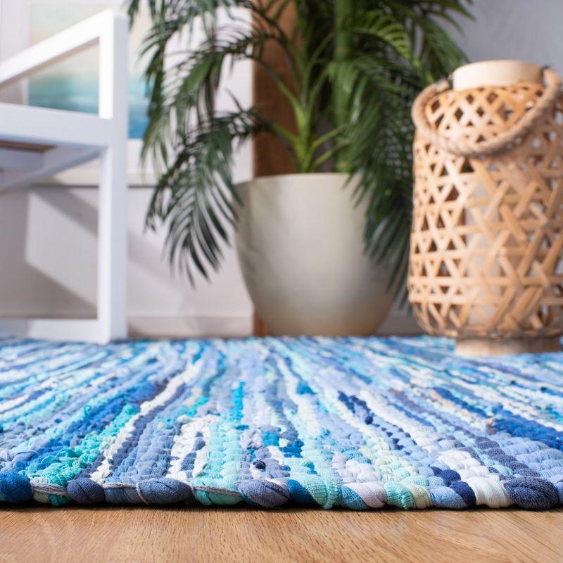 Montauk Blue Handwoven Cotton Square Area Rug