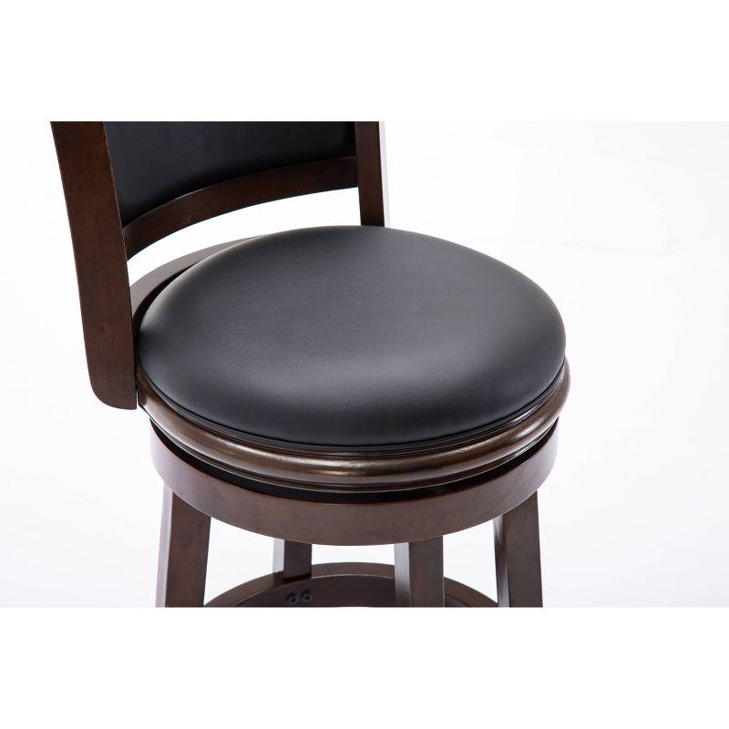 24" Augusta Swivel Counter Height Barstool Hardwood Cappuccino - Boraam: Round Seat, Footrest