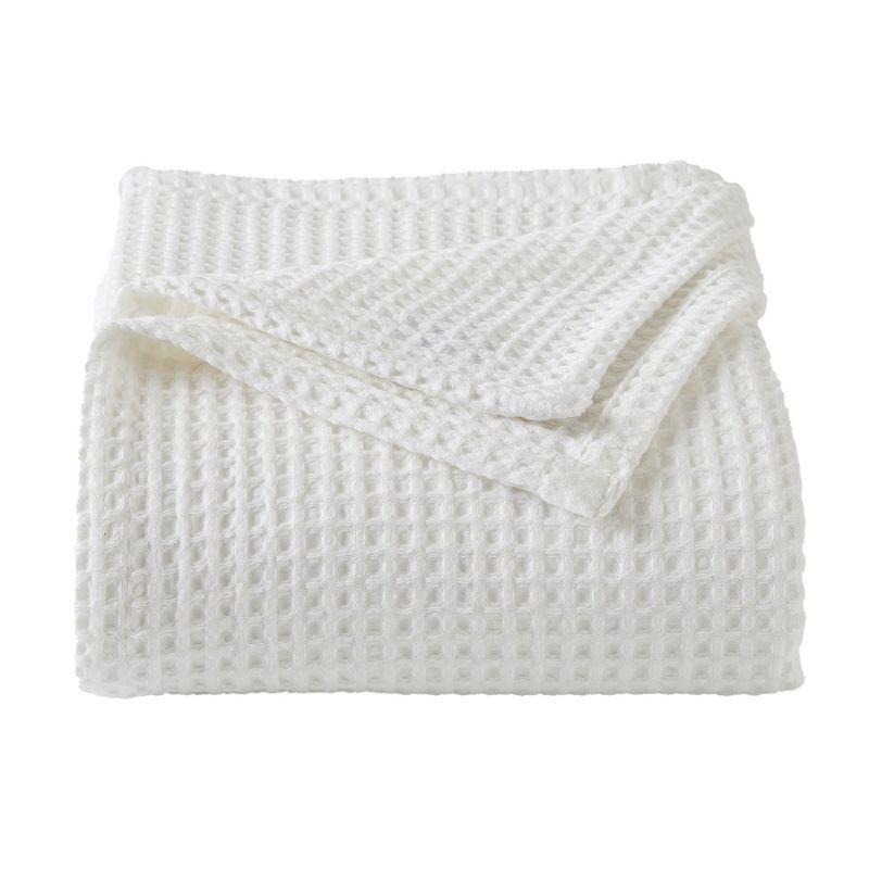 Market & Place 100% Cotton Waffle Weave Bed Blanket Full/Queen White