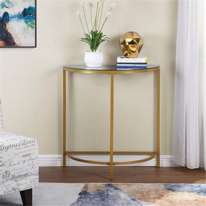 Carolina Living Fenice Demilune Console Table - Gold
