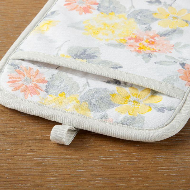 Martha Stewart Amber Floral Oven Mitt & Pot Holder Set 2-Pack